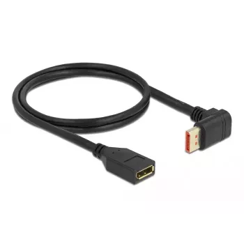 Cable alargador DisplayPort DeLOCK 90° hacia arriba acodado 8K 60 Hz 1 m
