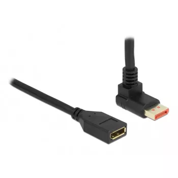 Cable alargador DisplayPort DeLOCK 90° hacia arriba acodado 8K 60 Hz 1 m
