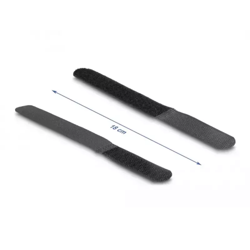 Bridas de cable de velcro DeLOCK 19110 180x20mm negro 10 uds.