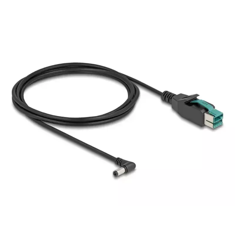 Cable PoweredUSB DeLOCK macho 12 V a DC 5,5 x 2,5 mm macho acodado 2 m