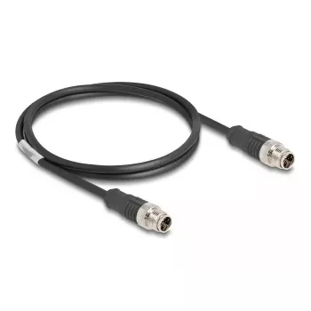 Cable de red DeLOCK M12 codificación X macho de 8 pines a macho Cat5e 1 m negro