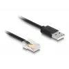 Cable espiral DeLOCK RJ50 a USB 2.0 Type-A 2 m negro