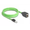 Cable de red DeLOCK RJ45 Cat.6A macho a hembra 2 m verde