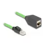 Cable de red DeLOCK RJ45 Cat.6A macho a hembra 2 m verde