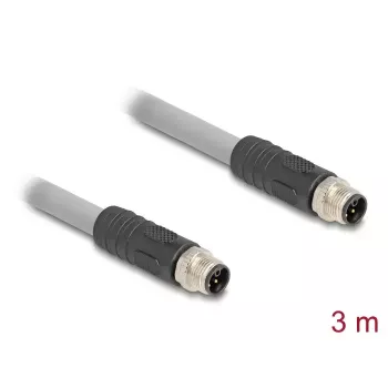 Cable sensor/actuador DeLOCK 80534 3 m RST M12 gris