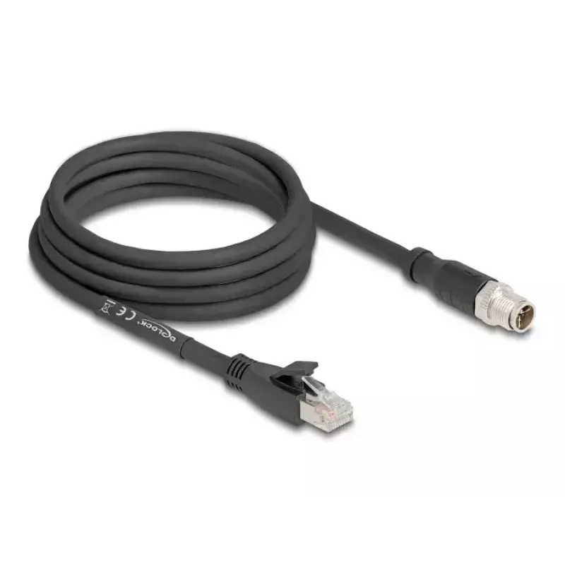 Cable de red DeLOCK 80580 M12 RJ-45 Cat5e 3 m negro