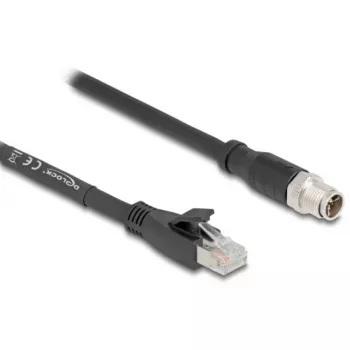Cable de red DeLOCK 80580 M12 RJ-45 Cat5e 3 m negro