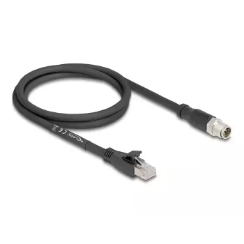 Cable de red DeLOCK 80577 M12 a RJ-45 Cat5e 1 m negro