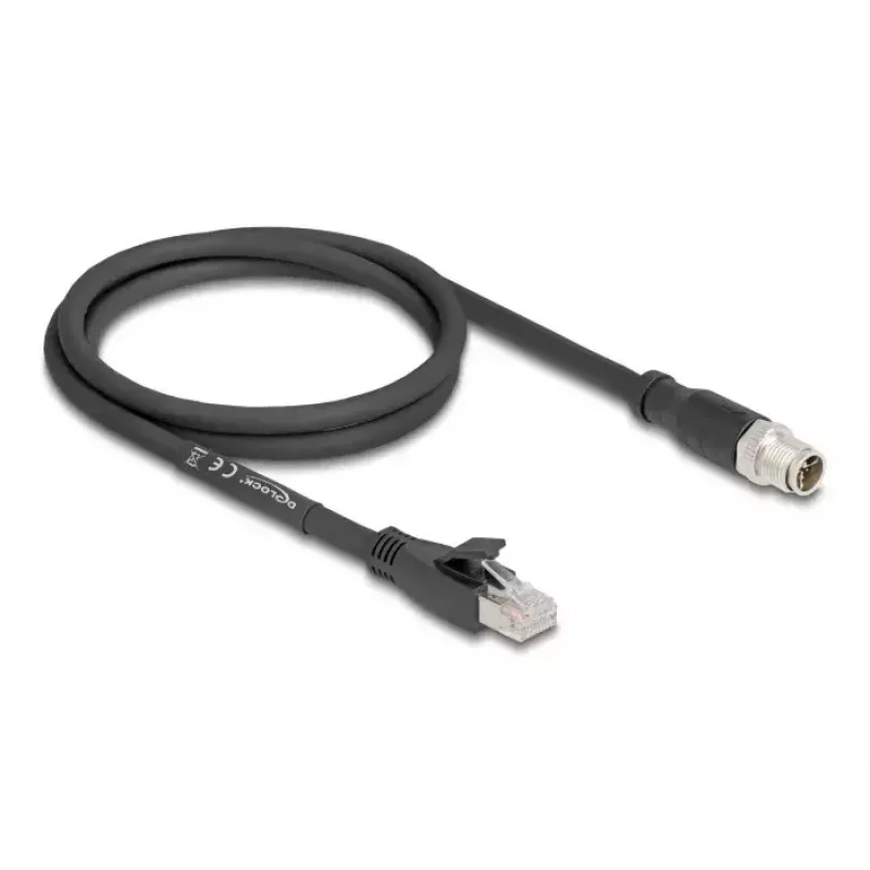 Cable de red DeLOCK 80577 M12 a RJ-45 Cat5e 1 m negro