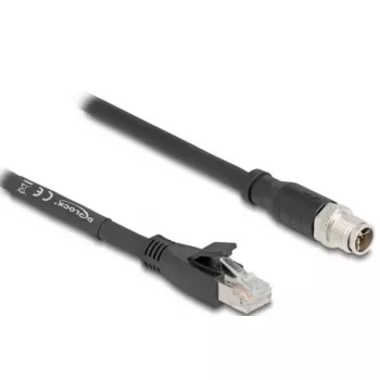 Cable de red DeLOCK 80577 M12 a RJ-45 Cat5e 1 m negro