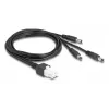 DeLOCK 90168 Cable Mini-Fit 6 pines a 3x clavija DC 5,5x2,5 mm, 1 m, negro