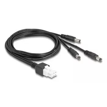 DeLOCK 90168 Cable Mini-Fit 6 pines a 3x clavija DC 5,5x2,5 mm, 1 m, negro