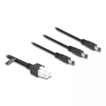 DeLOCK 90168 Cable Mini-Fit 6 pines a 3x clavija DC 5,5x2,5 mm, 1 m, negro