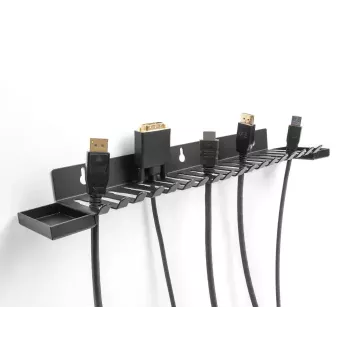 Soporte de cables DeLOCK 67180 pared negro 72 mm x 401 mm x 12 mm