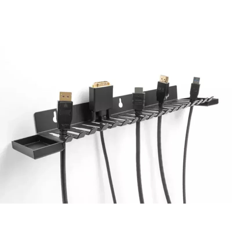 Soporte de cables DeLOCK 67180 pared negro 72 mm x 401 mm x 12 mm