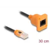 Cable de red DELOCK 90803 Cat5e U/UTP RJ-45 a RJ-45 negro/naranja 0,3 m