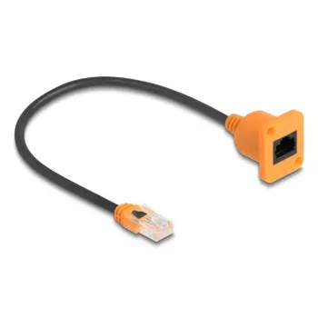 Cable de red DELOCK 90803 Cat5e U/UTP RJ-45 a RJ-45 negro/naranja 0,3 m