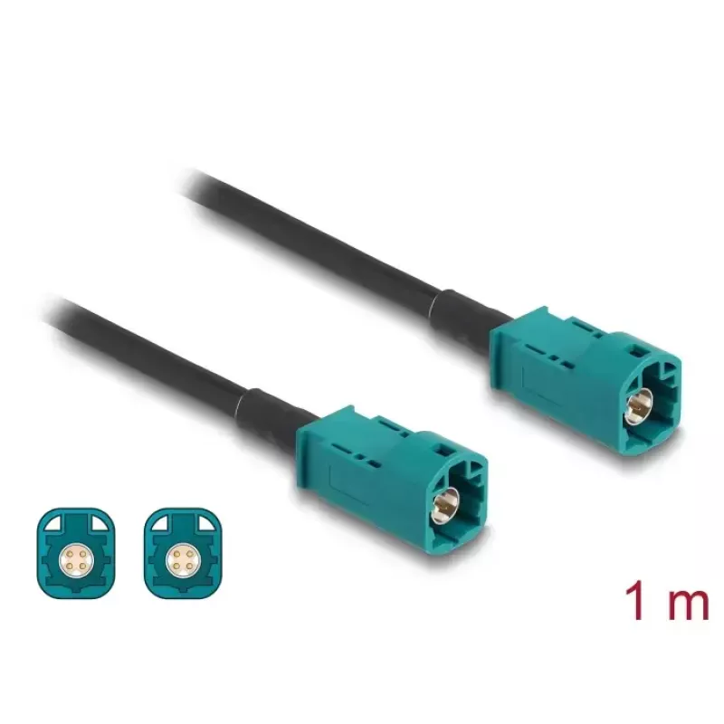 Cable coaxial DELOCK 90678 HSD Z a HSD Z, 1 m, negro/azul