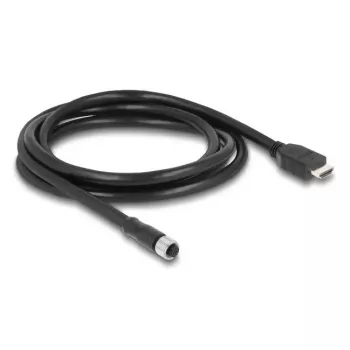 Cable DELOCK M12 codificación A de 17 polos (conector hembra) a HDMI (conector macho) 2 m