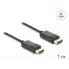Cable coaxial DisplayPort DELOCK 8K 60 Hz, DisplayPort–DisplayPort, 1 m, negro, funda trenzada