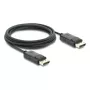 Cable coaxial DisplayPort DELOCK 8K 60 Hz, DisplayPort–DisplayPort, 1 m, negro, funda trenzada