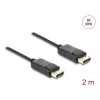 Cable coaxial DisplayPort DELOCK 8K 60 Hz, DisplayPort a DisplayPort, 2 m, negro, trenzado