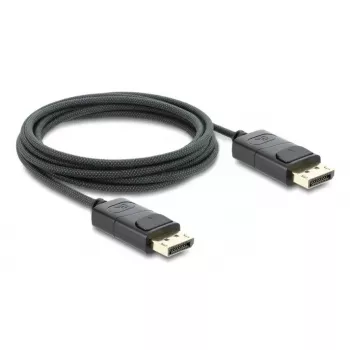 Cable coaxial DisplayPort DELOCK 8K 60 Hz, DisplayPort a DisplayPort, 2 m, negro, trenzado