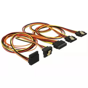 Cable SATA DeLOCK 60149 0,5 m SATA 15 pines 4 x SATA 15 pines negro naranja rojo amarillo