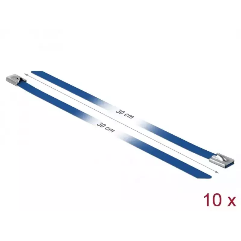 Brida de cable DeLOCK 18798 acero azul 300 mm 10 uds.