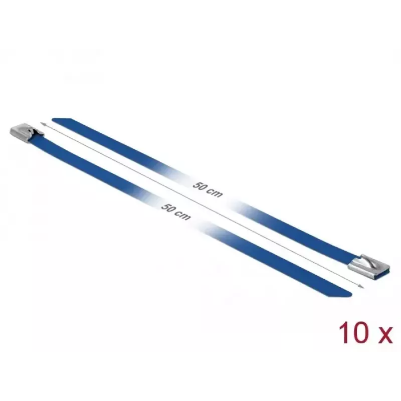 Brida de cable DeLOCK 18800 acero azul 500 mm 10 uds.