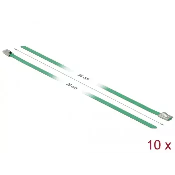 Brida de cable DeLOCK 18802 acero verde 300 mm 10 uds.