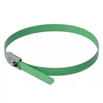 Brida de cable DeLOCK 18802 acero verde 300 mm 10 uds.