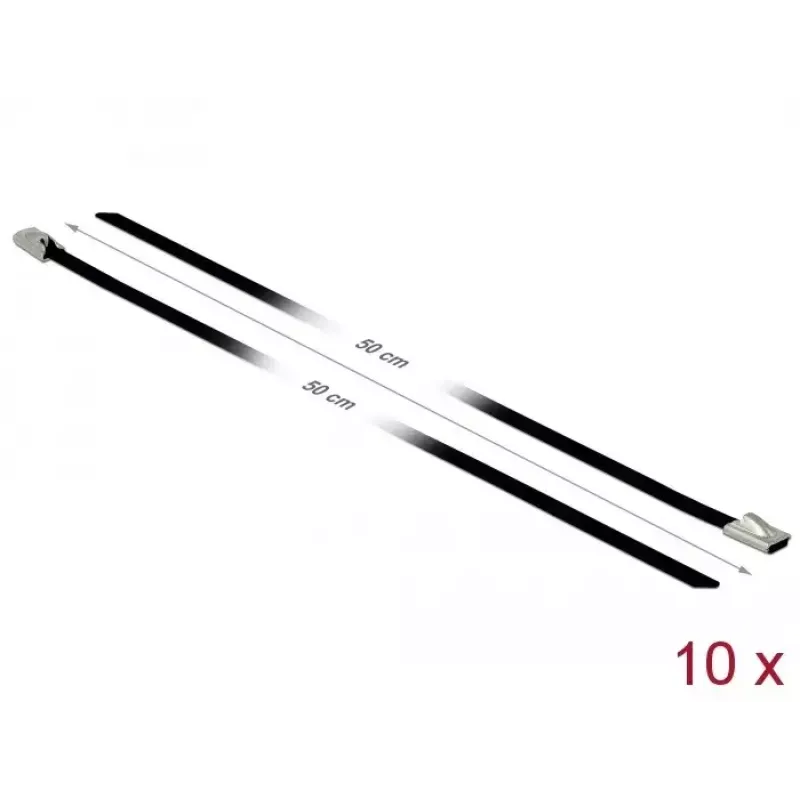 Brida de cable DeLOCK 18812 acero negro 500 mm 10 uds.