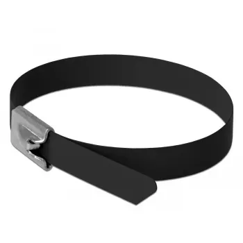 Brida de cable DeLOCK 18814 acero inoxidable negro 300 mm 10 uds.