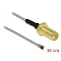 Cable coaxial DeLOCK 90398 0,35 m SMA MHF negro oro gris