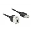 Módulo Keystone DeLOCK 86391 USB C plano negro blanco