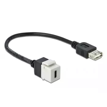 Módulo Keystone DeLOCK 86391 USB C plano negro blanco