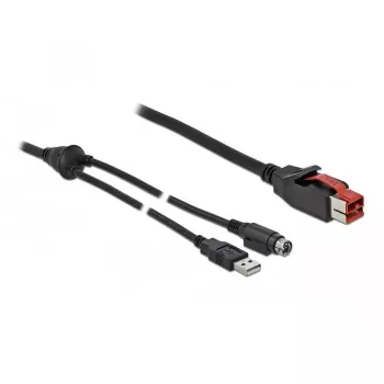 Cable PoweredUSB DeLOCK 85941 24V USB Type-A Mini-DIN 2m
