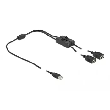 USB Type-A conector macho a 2 x USB Type-A conector hembra con interruptor DeLOCK 86803