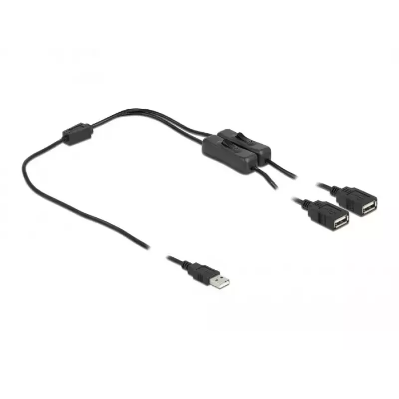 USB Type-A conector macho a 2 x USB Type-A conector hembra con interruptor DeLOCK 86803