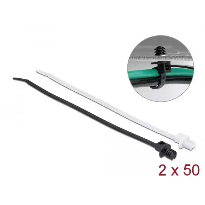 Bridas con base de lamas DeLOCK 19502 L 200 x An 4,8 mm 100 uds.