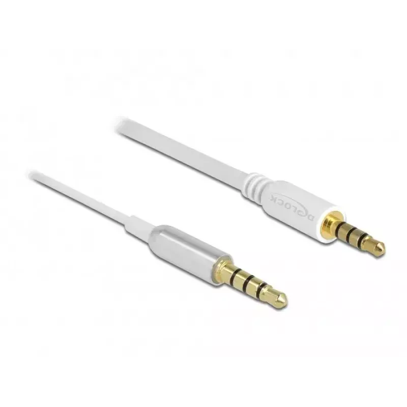 Cable de audio DeLOCK 66073 0,5 m 3,5 mm plateado blanco