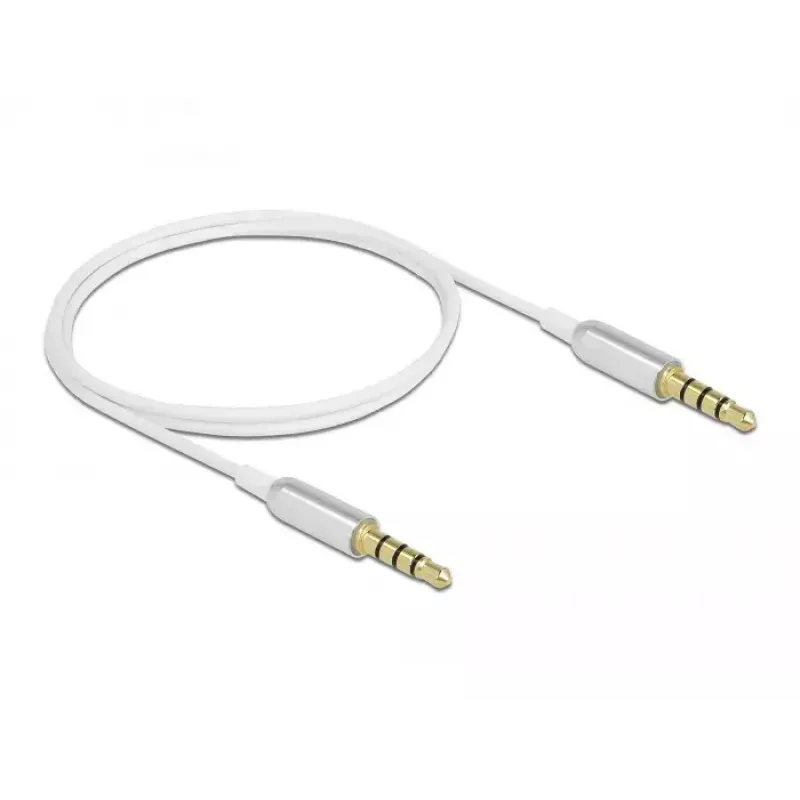 Cable de audio DeLOCK 66073 0,5 m 3,5 mm plateado blanco