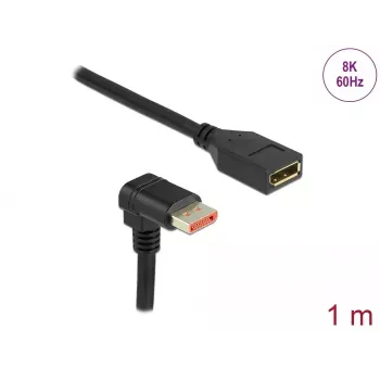 Cable alargador DisplayPort DeLOCK en ángulo 90° hacia abajo 8K 1 m