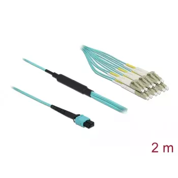 DeLOCK 84872 Cable de fibra fan-out de MPO a 6 x LC Duplex OM3, 2 m