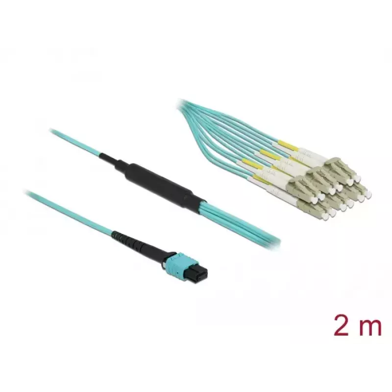 DeLOCK 84872 Cable de fibra fan-out de MPO a 6 x LC Duplex OM3, 2 m