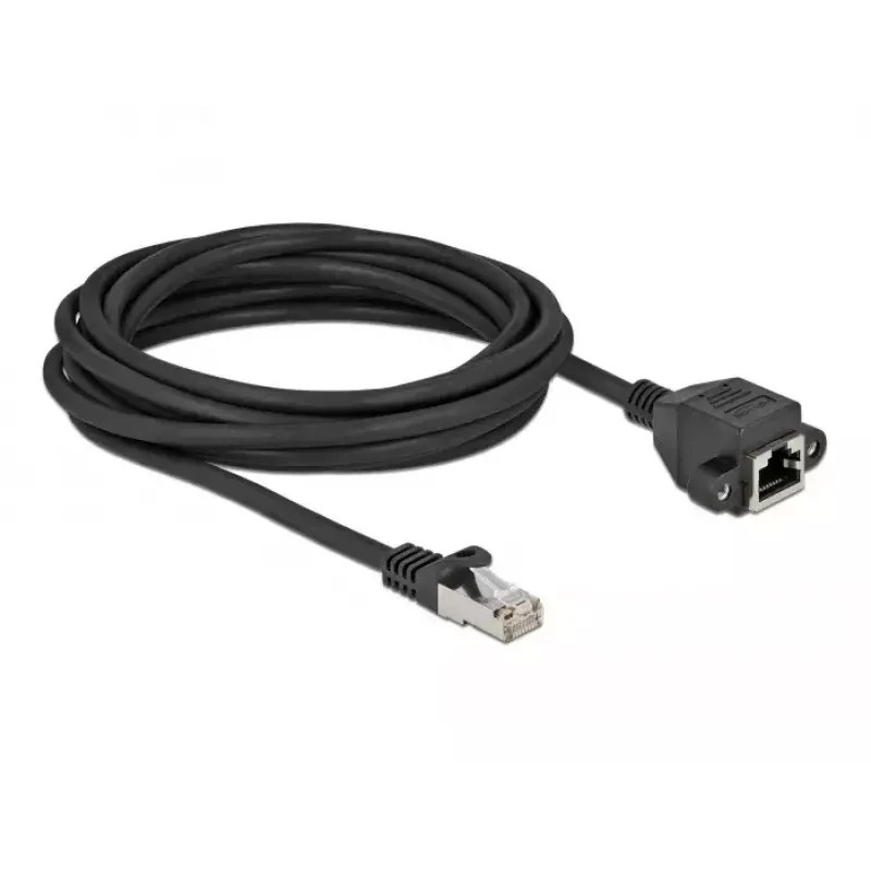 Cable alargador de red DeLOCK Cat.6A 5 m negro