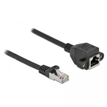 Cable alargador de red DeLOCK Cat.6A 5 m negro