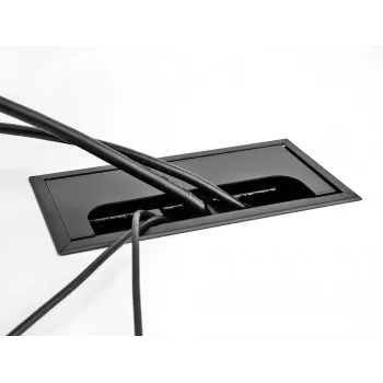 Pasacables DELOCK 66857 para escritorio, negro, 80×280×28 mm, 1 ud.