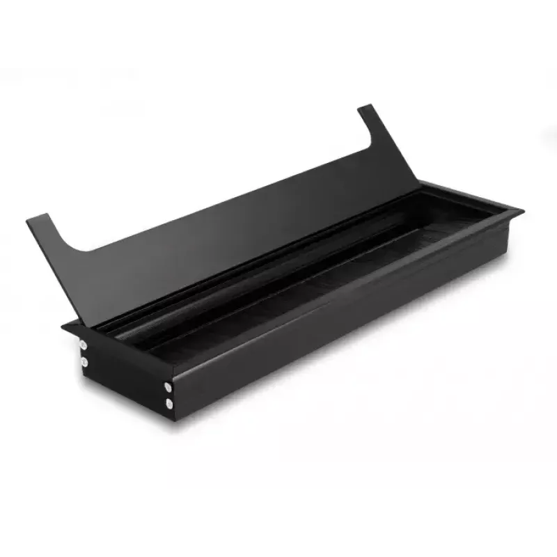 Pasacables DELOCK 66857 para escritorio, negro, 80×280×28 mm, 1 ud.